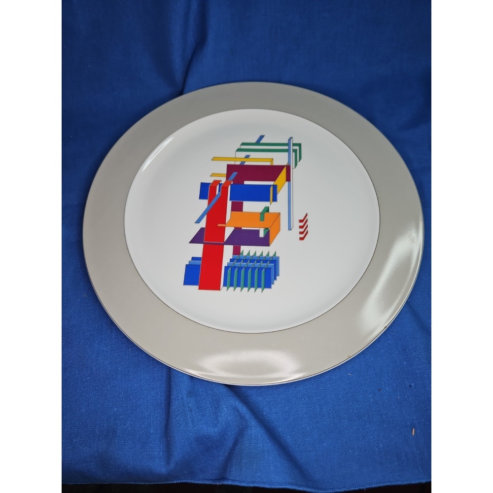 Marcello Morandini Alphabet Letter E Plate Rosenthal Post Modern Abstract 12"